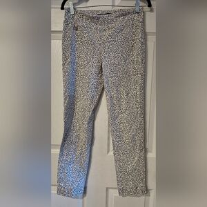 Peck & Peck Petite Leopard-Print Pants in Taupe & Black Sz 8P